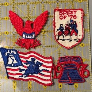 Vintage Set of 4 1976 Bicentennial Embroidered Patches